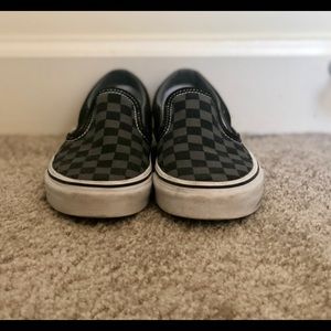 Black and Gray Checkered Vans